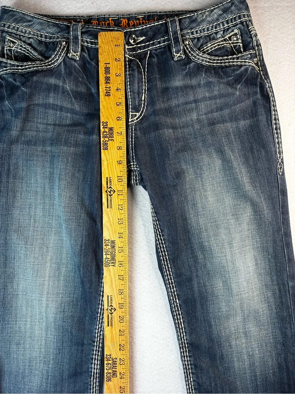 Rock Revival Women's Indigo Bootcut Jeans with Embroidered Back Pockets